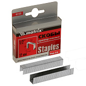 Скобы для степлера тип 53, 12мм, 1000шт, Matrix Скобы для степлера тип 53, 12мм, 1000шт, Matrix