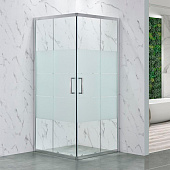  Душевое ограждение 90х90х190 квадратное 2 раздвижные двери без поддона стекло 6мм СМ8037 ODA 