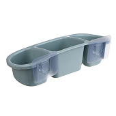Полка настенная три отделения пластик 28x12,5x8,5 оливковый 478-290 Vetta