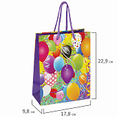 Пакет подарочный Золотая сказка, Воздушные шары, 18x10x23 см, 606590 Пакет подарочный Золотая сказка, Воздушные шары, 18x10x23 см, 606590