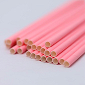  Трубочки одноразовые для напитков 25 шт. "Party go", pink (197 мм) 