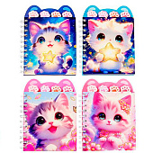 Блокнот 80л евроспираль линованный внутренний блок, с разделителями, Котики, M-3219 Блокнот 80л евроспираль линованный внутренний блок, с разделителями, Котики, M-3219