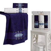  Комплект полотенец в коробке MERZUKA махровые 3 шт. OTANTIC (синий) 