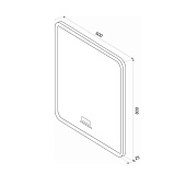  Зеркало с LED подсветкой Glamour Led 600х800 с подогревом Континент 