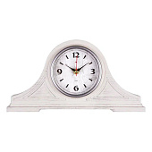  1834-006W (10) Часы настольные 35х18 см, корпус белый с серебром "Классика"  "Рубин" 