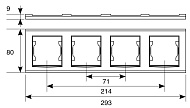 Рамка 4-м горизонт. серебр.(7949759)/UNIVersa Бриллиант