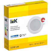 Светильник точечный LED 1714 ДВО 12Вт 6500К IP40 круг белый (d145/монтажн d105) /IEK