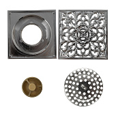  Трап нерж вертикальный 100х100мм сухой затвор хром 