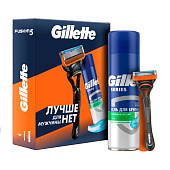  Подарочный набор Gillette FUSION Бритва с 1 кассетой +1 кас и Гель для бритья Алоэ 200мл 