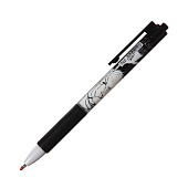  Ручка гелевая автоматическая черная с резиновым держателем аниме-мальчик микс 9669337 