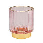 Подсвечник, 70х70х80, рельефное стекло, розовый Star-12 Подсвечник, 70х70х80, рельефное стекло, розовый Star-12