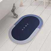  Коврик для ванной влаговпитывающий 50х80 Спанч синий овал 11510 