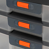 Ящик для инструмента с выдвижными лотками 310х150х260мм, 4 секции, пластик Stels Ящик для инструмента с выдвижными лотками 310х150х260мм, 4 секции, пластик Stels