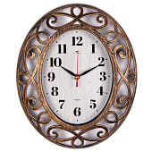  3126-008 (10) Часы настенные овал 31х26 см, корпус черный с бронзой "Эко" "Рубин" 