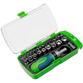  Отвертка реверсивная в наборе с битами Сибртех сталь,41 предмет 