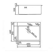  Мойка врезная нержавеющая сталь 3мм 50х44 Графит PVD AF95044F Aflorn 