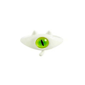  Кольцо акриловое GIRLY "Green eye", white (d=1,7 см) 