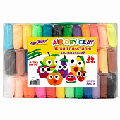  Пластилин супер лёгкий застывающий 36 цветов, 360г, Юнландия 105907 