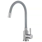  Смеситель для кухни Snake гибкий излив серый нерж K44 G 