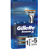 Станок для бритья GILLETTE BLUE II с 5 кассетами Sensor3 Станок для бритья GILLETTE BLUE II с 5 кассетами Sensor3
