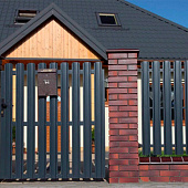  Евроштакетник Европланка Престиж в пленке 129мм-1,5м RAL: 7024 Графит 