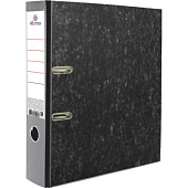  Папка-регистратор А4 разб. 75мм Attomex карман, кант мрамор черная (50) /3090305/ 