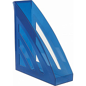  Лоток вертикальный для бумаг BRAUBERG "Office style", 245х90х285 мм, тонированнный синий, 237282 