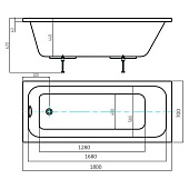  Ванна акриловая Мия 180х70 без каркаса Aquatek 
