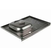  Мойка накладная 80х60см 0,4мм матовая ПРАВАЯ V-401 