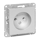  Розетка встраиваемая без заземления, цвет алюминий,  EKF Эпика 