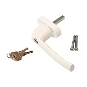  Ручка оконная (метал, штифт 37мм) с ключом 37мм (белый) 