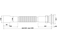 Гибкая труба удлин 1 1/2" 40х40/50 G116/632 Ани/Элит