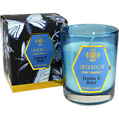 Свеча ароматическая Тайна 130г Размер стакана: 70мм 84мм, в подарочной упаковке (Аромат: жасмин и фиалка Цвет: голубой) Свеча ароматическая Тайна 130г Размер стакана: 70мм 84мм, в подарочной упаковке (Аромат: жасмин и фиалка Цвет: голубой)