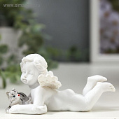 Сувенир полистоун "Белоснежный ангел с цветным полосатым котиком" 5х4,5х9,6 см 4838710 Сувенир полистоун "Белоснежный ангел с цветным полосатым котиком" 5х4,5х9,6 см 4838710