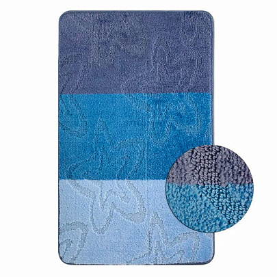  Коврик для ванной 60x100 Silver голубой 00212 
