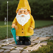 Садовая фигура из полистоуна «Гном в дождевике», 19?7?10 см Садовая фигура из полистоуна «Гном в дождевике», 19?7?10 см