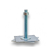 Анкер регулировочный по высоте 100х100х3,0 мм со шпилькой М20 Н=200 мм, цинк 