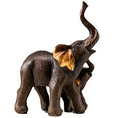 Фигурка полистоун «Слон африканский со слонёнком», коричневый золотые ушки, 12.5?9.5?5 см 2600597 