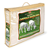  Одеяло 140х205 из овечьей шерсти Всесезонное Плотность : 220 гр/кв.м. 1,5 сп. 