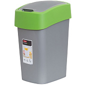  Контейнер для мусора FLIP BIN серебристый/зеленый 10л 02170-P80 