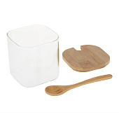 Набор банок для хранения с ложкой, 9х8х8 см стекло, бамбук Vetta ЭКО 828-006 Набор банок для хранения с ложкой, 9х8х8 см стекло, бамбук Vetta ЭКО 828-006