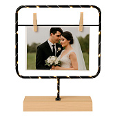  Фоторамка с прищепкой для фото и светодиодами «Square loft» 