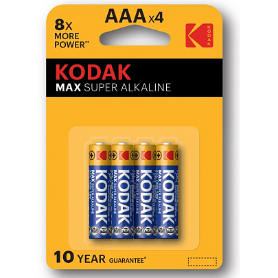  Батарейка LR03, 4шт, AAA, Kodak MAX 