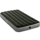  INTEX Кровать надувная DOWNY BED, (fiber-tech) , 99x191x25см, встроенный ножной насос, ПВХ, 64761 