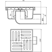 Трап горизонтальный D50 150х150мм белый