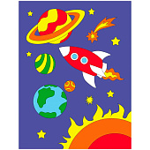  Набор Холст с красками, Интересный космос, 18х24 см, Х-7163 