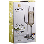 Набор бокалов для шампанского Crystal Bohemia Corvus 160 мл (2 шт) БСС0332