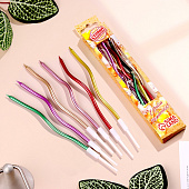 Свечи для торта Серпантин 6 шт, коктейльные, разноцветные, 5541550 Свечи для торта Серпантин 6 шт, коктейльные, разноцветные, 5541550