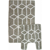  Набор ковриков для ванны и туалета 50х80 и 40х45 Лабиринт серый хлопок 