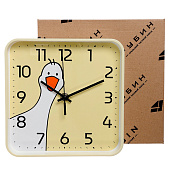 Часы настенные квадрат 19х19см, корпус желтый, "Гусь" Часы настенные квадрат 19х19см, корпус желтый, "Гусь"